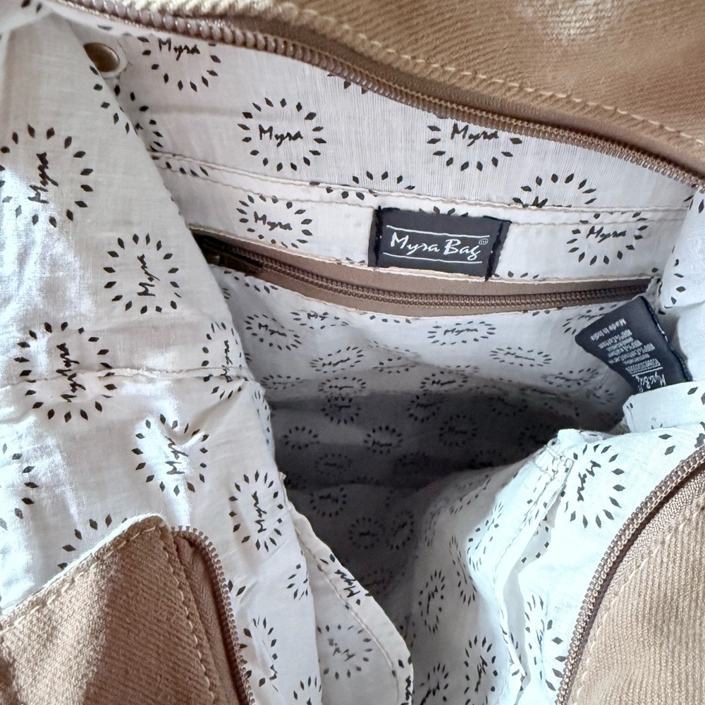Myra Bag Olive Patterned Shoulder Bag - Picture 5 of 7